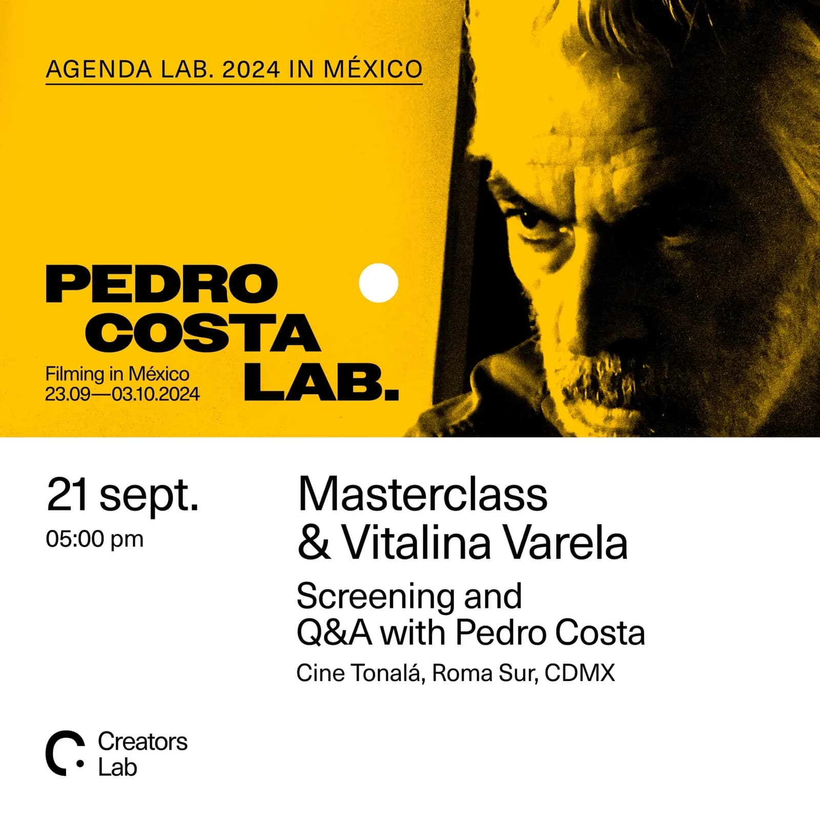 Masterclass de Pedro Costa en Cine Tonalá