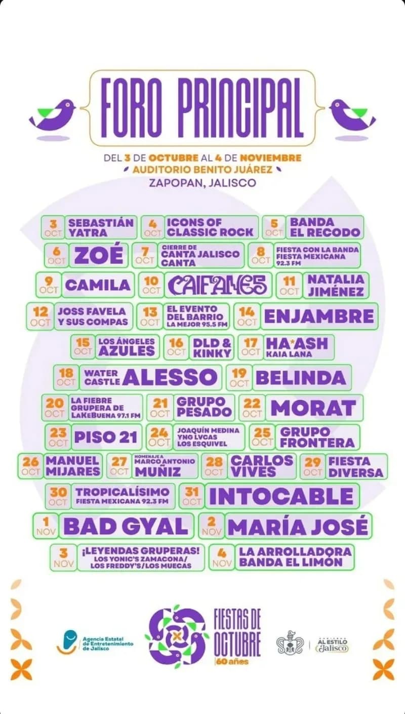 🎉 Fiestas de Octubre 2025: Guadalajara vibra con un mes de música, cultura y tradición, foto 3 de 4