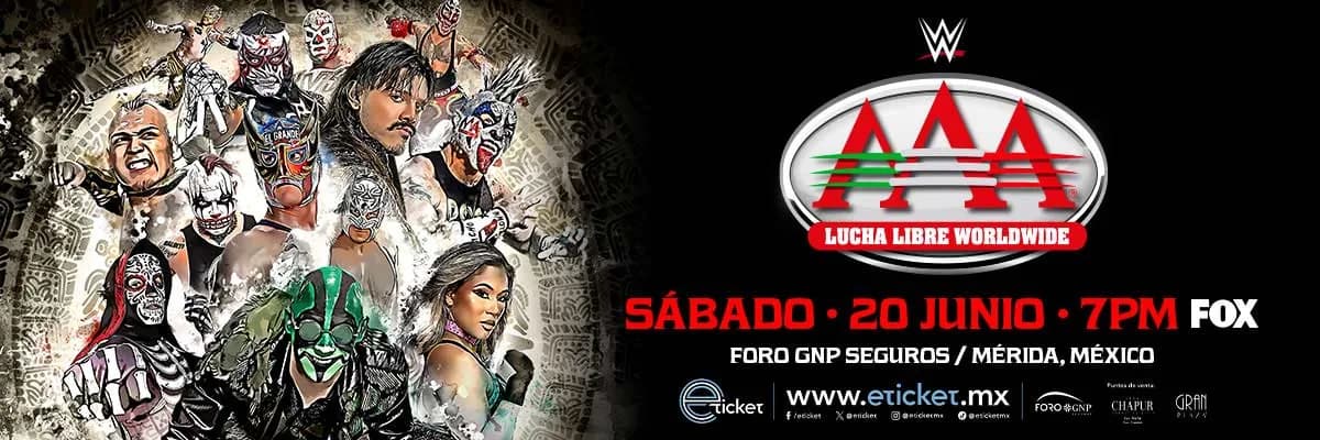 La emoción de la Lucha Libre AAA llega a Mérida con mucha adrenalina